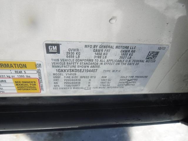 1GKKVSKD5EJ194407 - 2014 GMC ACADIA SLT 棕色 照片 10