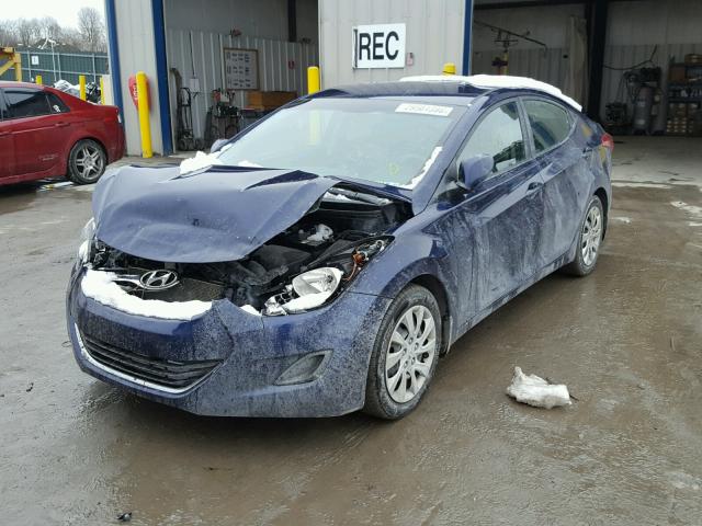 5NPDH4AE2CH105240 - 2012 HYUNDAI ELANTRA GL BLUE photo 2