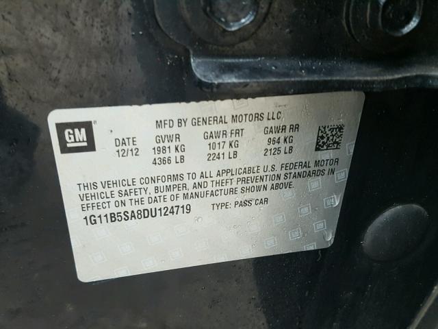 1G11B5SA8DU124719 - 2013 CHEVROLET MALIBU LS Qara foto 10