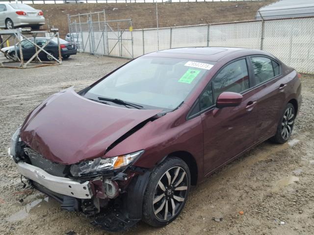 19XFB2F9XFE078078 - 2015 HONDA CIVIC EXL RED photo 2