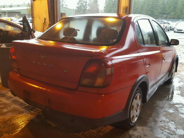 JTDBT123520234814 - 2002 TOYOTA ECHO RED photo 4