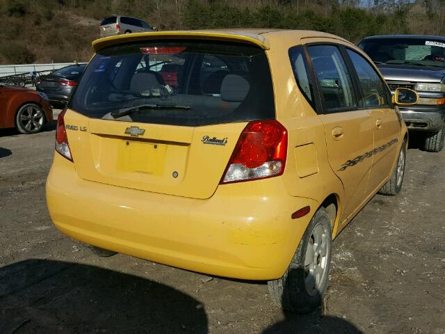 KL1TD66676B549781 - 2006 CHEVROLET AVEO BASE Դեղին լուսանկար 4