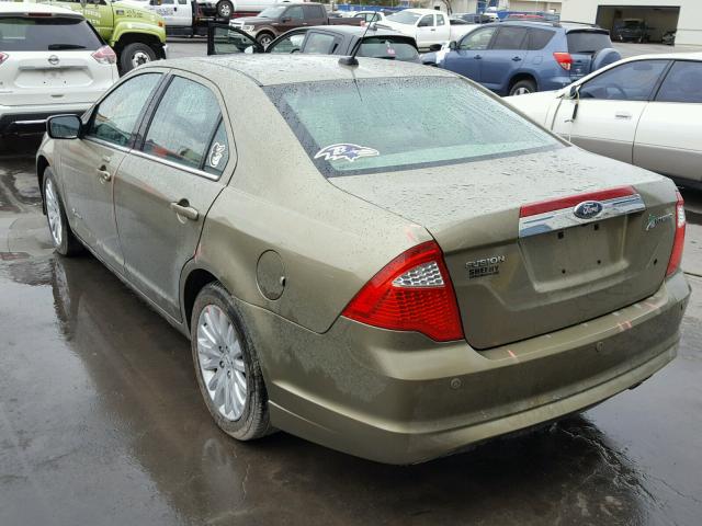 3FADP0L31CR203721 - 2012 FORD FUSION HYB GREEN photo 3