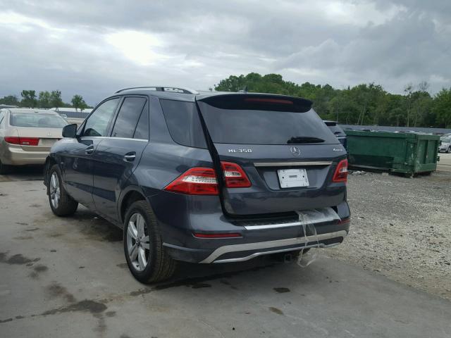 4JGDA5HB4CA058205 - 2012 MERCEDES-BENZ ML 350 4MA GRAY photo 3