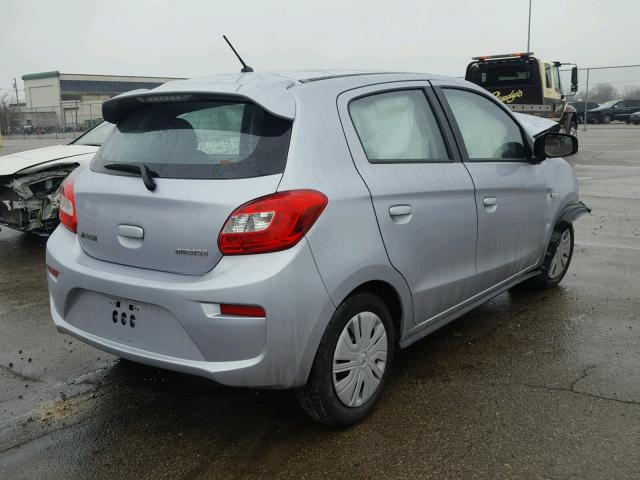 ML32A3HJXHH011236 - 2017 MITSUBISHI MIRAGE ES SILVER photo 4