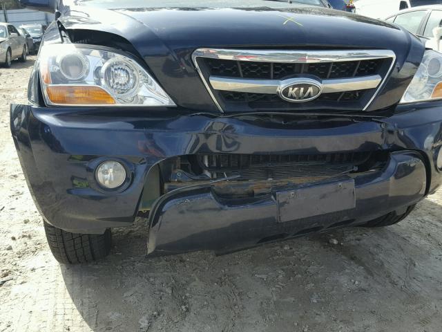 KNDJC736795895927 - 2009 KIA SORENTO LX BLUE photo 9