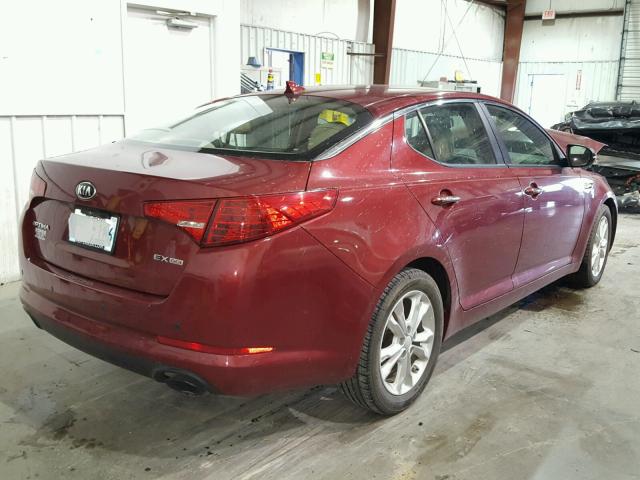 5XXGN4A76DG112311 - 2013 KIA OPTIMA EX RED photo 4