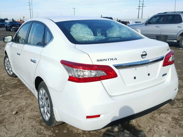 3N1AB7AP6EY251284 - 2014 NISSAN SENTRA S WHITE photo 3