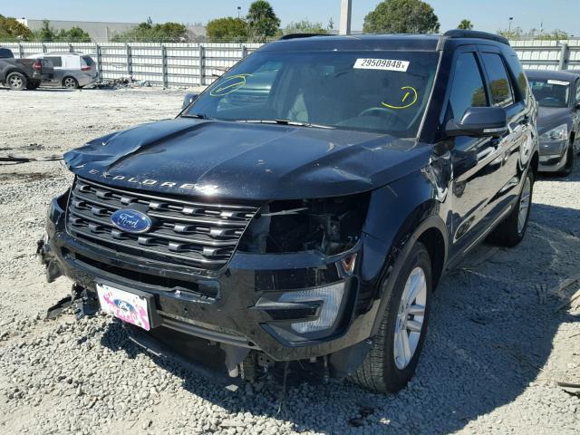 1FM5K7D89HGB78951 - 2017 FORD EXPLORER X BLACK photo 2