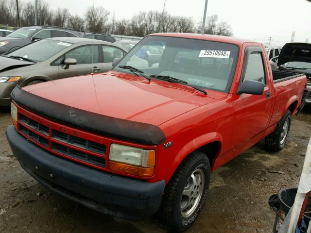 1B7FL26XXTW702331 - 1996 DODGE DAKOTA RED photo 2