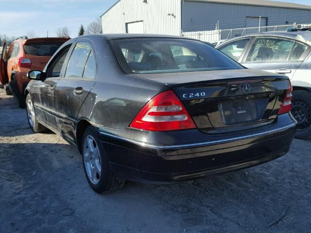 WDBRF61J91F110266 - 2001 MERCEDES-BENZ C 240 BLACK photo 3