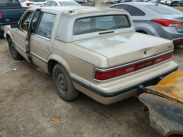 1B3XC46R4PD120715 - 1993 DODGE DYNASTY TAN photo 3