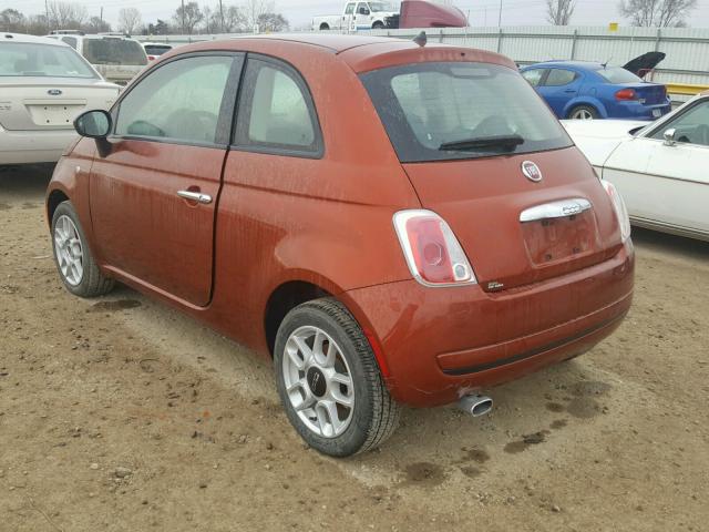 3C3CFFAR8FT657186 - 2015 FIAT 500 POP ORANGE photo 3