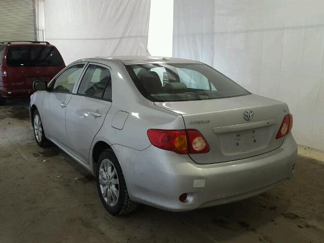 2T1BU40E19C113717 - 2009 TOYOTA COROLLA BA SILVER photo 3