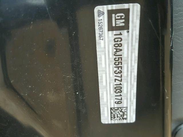 1G8AJ55F37Z103179 - 2007 SATURN ION LEVEL შავი ფოტო 10