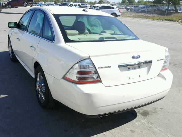 1FAHP25W19G108628 - 2009 FORD TAURUS LIM WHITE photo 3