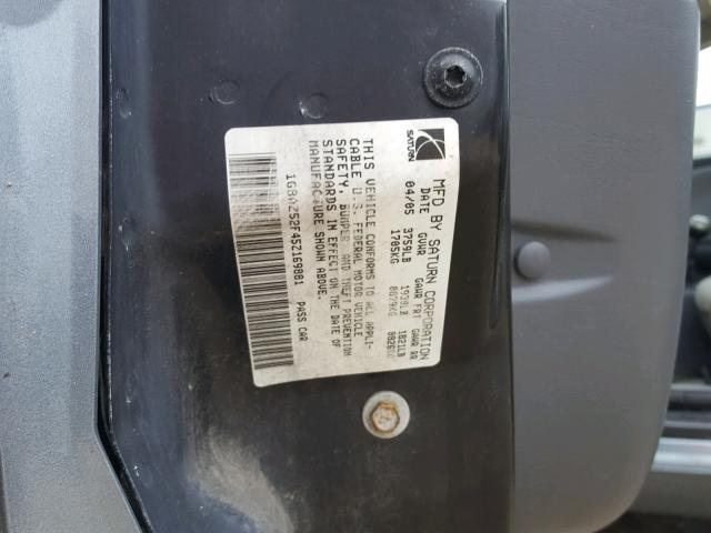 1G8AZ52F45Z169881 - 2005 SATURN ION LEVEL 灰色 照片 10