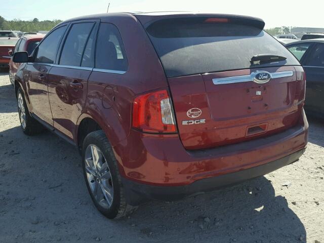 2FMDK3KC9DBA36080 - 2013 FORD EDGE LIMIT RED photo 3