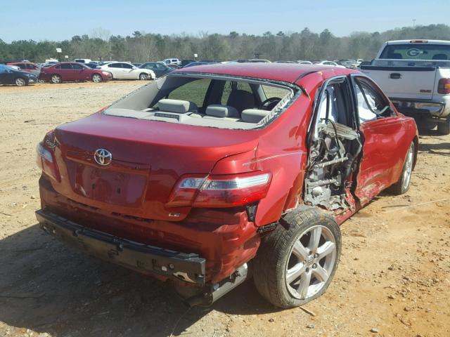 4T1BE46K27U153052 - 2007 TOYOTA CAMRY RED photo 4