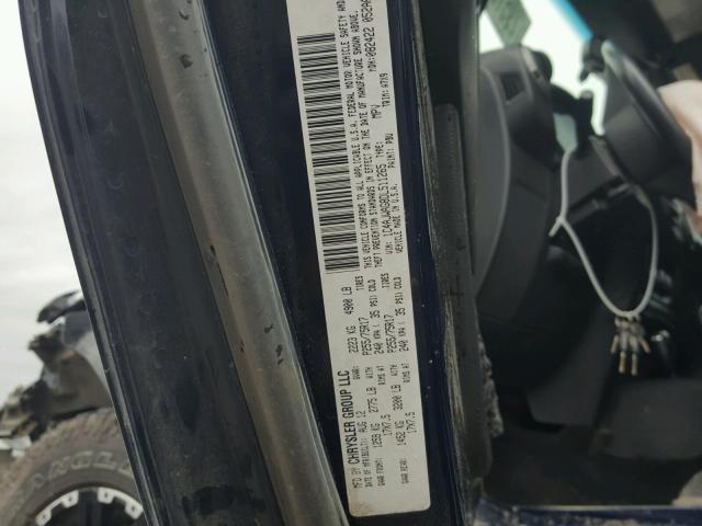 1C4AJWAG8DL511265 - 2013 JEEP WRANGLER S BLUE photo 10