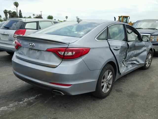 5NPE24AF1FH021882 - 2015 HYUNDAI SONATA SE SILVER photo 4