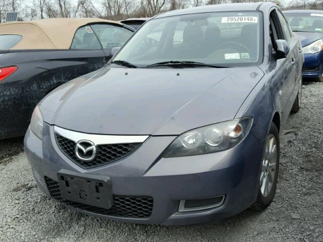 JM1BK12G081877595 - 2008 MAZDA 3 I GRAY photo 2