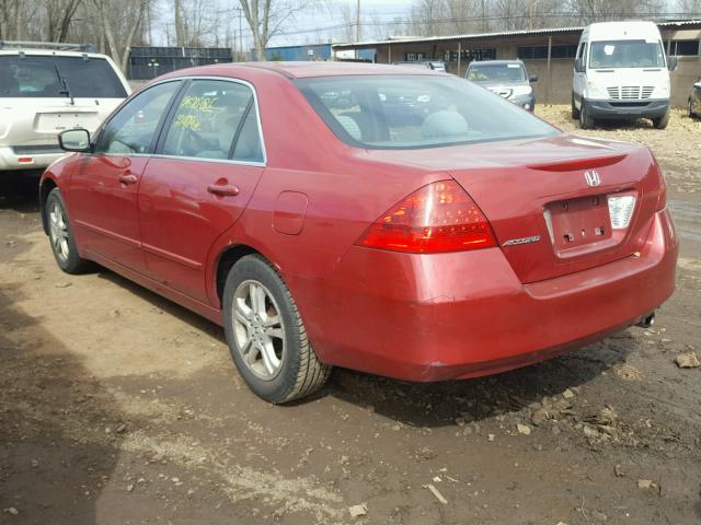 1HGCM56317A055935 - 2007 HONDA ACCORD SE RED photo 3