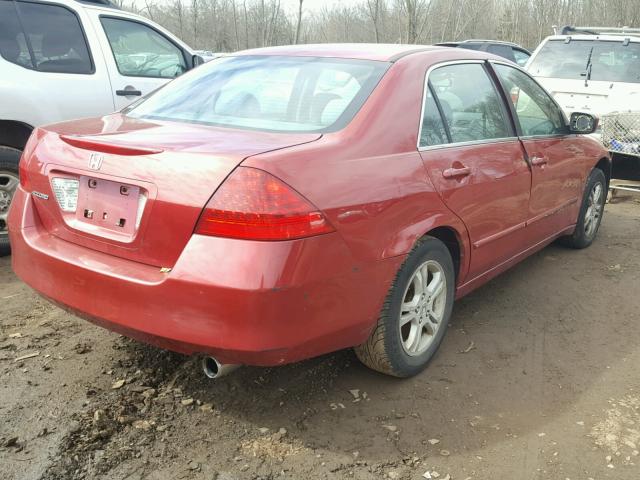 1HGCM56317A055935 - 2007 HONDA ACCORD SE RED photo 4