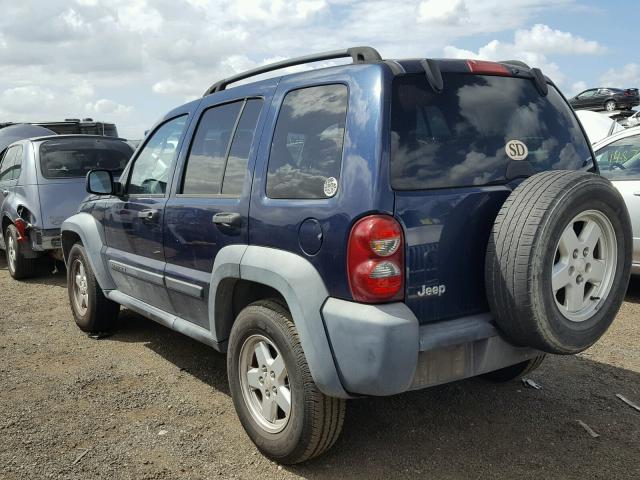 1J4GK48K36W166082 - 2006 JEEP LIBERTY SP BLUE photo 3