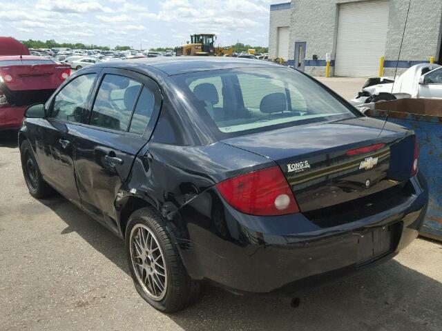 1G1AK55F277109708 - 2007 CHEVROLET COBALT LS BLACK photo 3