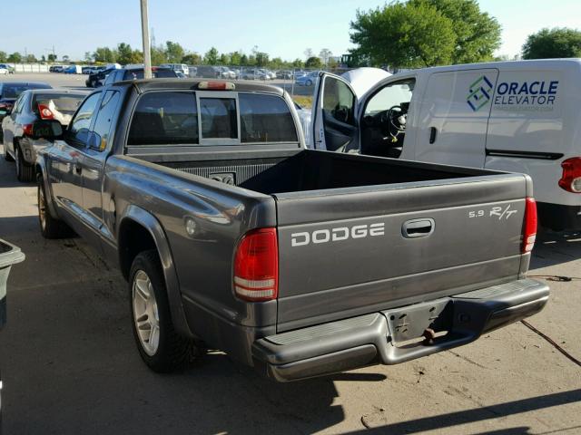 1B7GL22Z71S342354 - 2001 DODGE DAKOTA GRAY photo 3