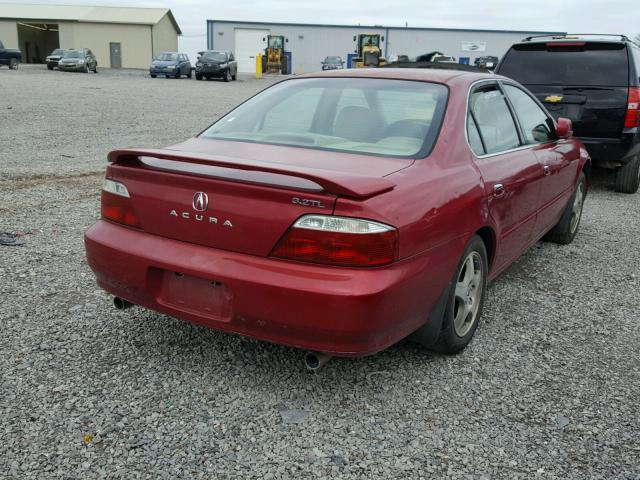 19UUA56662A048754 - 2002 ACURA 3.2TL RED photo 4