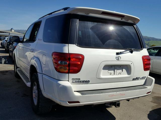 5TDBT48A71S036786 - 2001 TOYOTA SEQUOIA LI WHITE photo 3