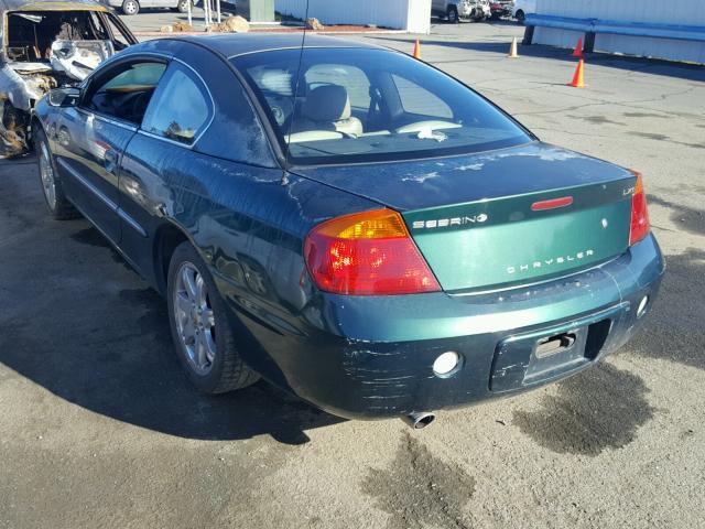 4C3AG52H62E081093 - 2002 CHRYSLER SEBRING LX GREEN photo 3