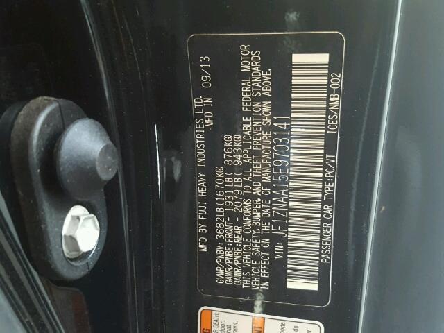 JF1ZNAA15E9703141 - 2014 TOYOTA SCION FR-S შავი ფოტო 10