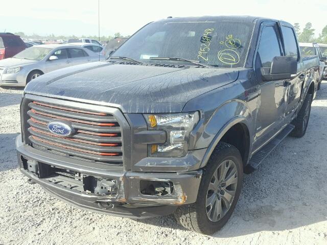 1FTEW1EG7GFC83634 - 2016 FORD F150 SUPER GRAY photo 2