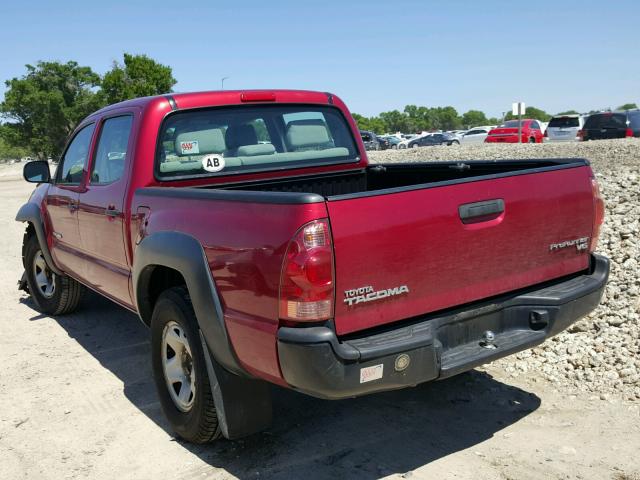 5TEJU62N28Z569836 - 2008 TOYOTA TACOMA DOU BURGUNDY photo 3