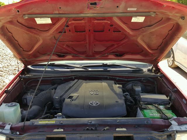 5TEJU62N28Z569836 - 2008 TOYOTA TACOMA DOU BURGUNDY photo 7