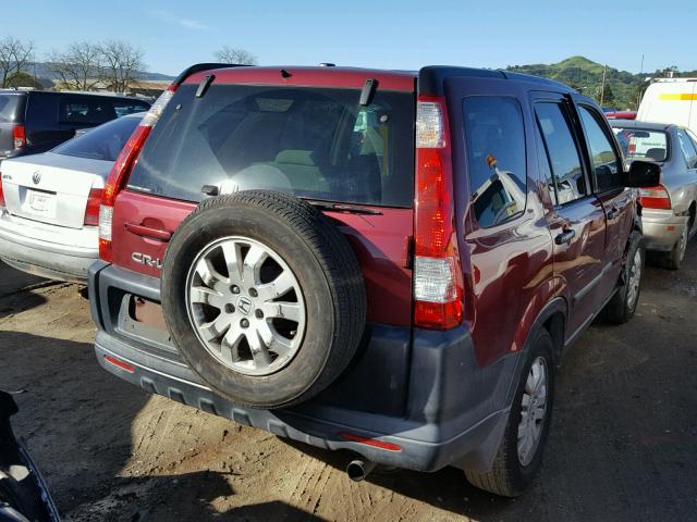 SHSRD78865U347185 - 2005 HONDA CR-V EX BURGUNDY photo 4