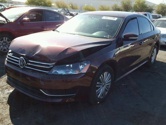 1VWAP7A37EC029273 - 2014 VOLKSWAGEN PASSAT S BURGUNDY photo 2