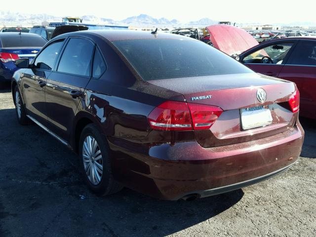 1VWAP7A37EC029273 - 2014 VOLKSWAGEN PASSAT S BURGUNDY photo 3