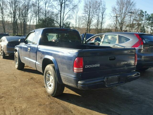 1D7GL12K04S613035 - 2004 DODGE DAKOTA SXT BLUE photo 3