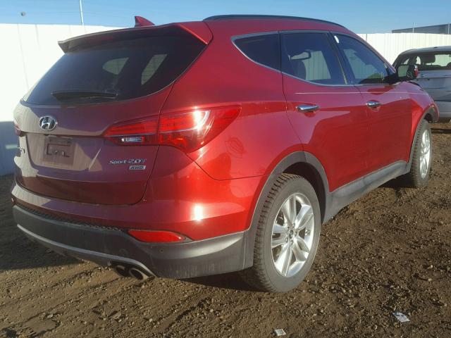 5XYZWDLA3EG170615 - 2014 HYUNDAI SANTA FE S RED photo 4