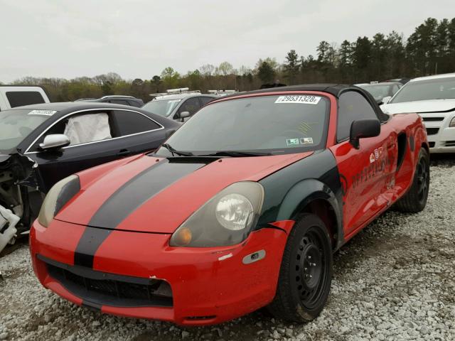 JTDFR3200Y0014541 - 2000 TOYOTA MR2 SPYDER RED photo 2