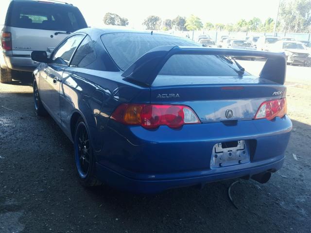 JH4DC53053C010185 - 2003 ACURA RSX TYPE-S BLUE photo 3