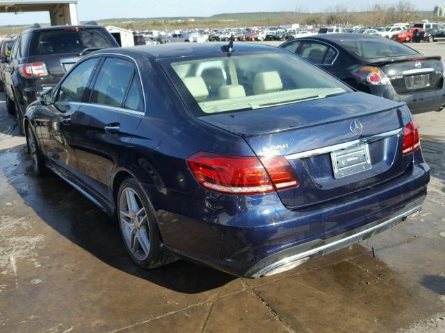 WDDHF5KB6EB010417 - 2014 MERCEDES-BENZ E 350 BLUE photo 3