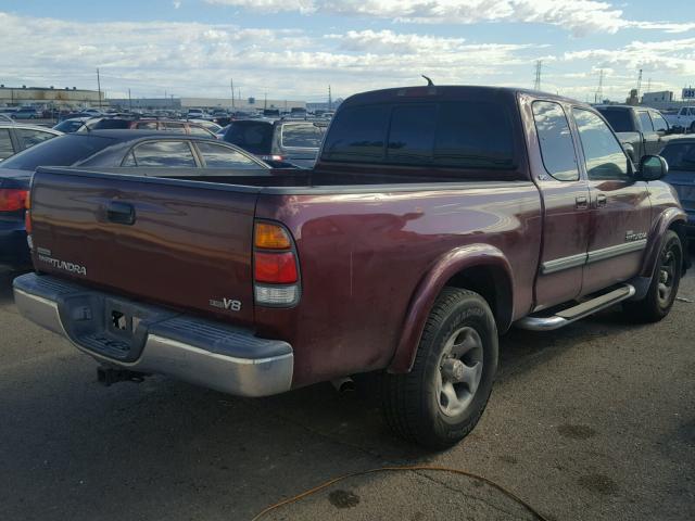 5TBRT34103S341878 - 2003 TOYOTA TUNDRA ACC BURGUNDY photo 4