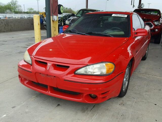 1G2NW12E01M639805 - 2001 PONTIAC GRAND AM G RED photo 2