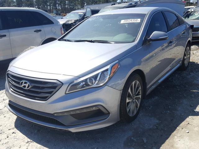 5NPE34AF9HH485325 - 2017 HYUNDAI SONATA SPO BLUE photo 2