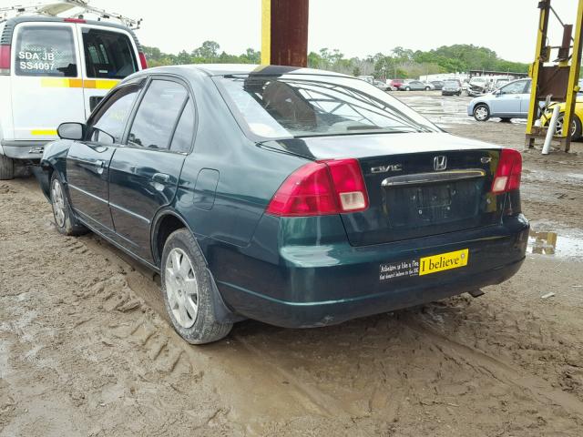 2HGES26792H566786 - 2002 HONDA CIVIC EX GREEN photo 3